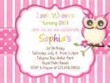 Owl Birthday Party Invites Little Owl Birthday Invitation Pink Girl Owl theme by