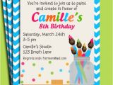 Paint Party Invitation Ideas Painting Art Party Birthday Invitation Printable or Printed