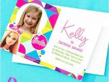 Party City Custom Invites Custom Barbie Invitation Thank You Idea Party City