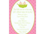 Party City Twin Baby Shower Invitations Two Peas Twin Girls Baby Shower Invitation