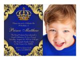 Party Invitation Cards Royal Royal Blue Gold Prince Birthday Party Invitations Zazzle