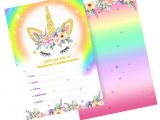 Party Invitation Cards with Envelopes 10 Birthday Party Unicorn Invitation Invite Card Envelope