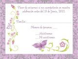 Party Invitation Reply Template Purple Spanish butterfly Response Card Mami 39 S 80 Birthdy