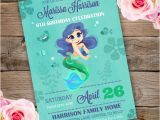 Party Invitation Template Adobe Mermaid Birthday Party Invitation Template Edit with
