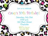 Party Invitation Template Girl Rainbow Cheetah Girls Birthday Party Invitation Printable