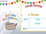 Party Invitation Template Online Free Printable Pusheen Birthday Invitation Template Free