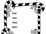 Party Invitation Template Pages Christmas Party Invitation Candy Canes Coloring Page