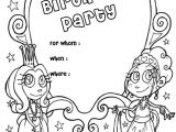 Party Invitation Template Pages Princess Birthday Party Invitation Coloring Pages
