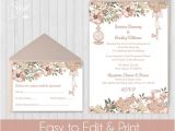 Party Invitation Template Rose Gold Blush Rose Gold Alice In Wonderland Invitation Template Free