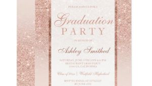 Party Invitation Template Rose Gold Faux Rose Gold Glitter Elegant Graduation Party Invitation