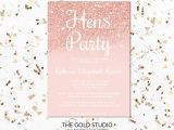 Party Invitation Template Rose Gold Hens Party Invitation Rose Gold Hens Invite Editable