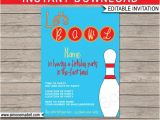Party Invitation Template Text Bowling Invitation Template Birthday Party Instant