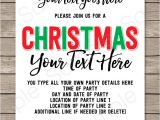 Party Invitation Template Text Printable Christmas Party Invitations Christmas Party