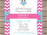 Party Invitation Template with Photo Owl Party Invitations Pink Birthday Party Template