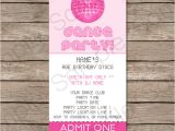 Party Invitation Ticket Template Dance Party Ticket Invitations Template Pink Birthday