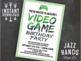 Party Invitation Video Template Printable Video Game Birthday Invitation by Jazzhandspaperco