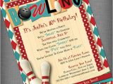 Party Invite Template Bowling Items Similar to Bowling Party Customized Printable