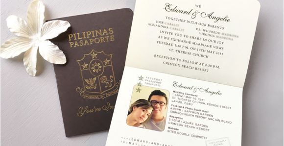 Passport Wedding Invitation Template Philippines Philippines Wedding Passport Invitation Custom Paper Works