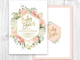 Peach and Gold Baby Shower Invitations Floral Baby Shower Invitation Floral Peach and Gold