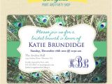 Peacock themed Bridal Shower Invitations Items Similar to Peacock Bridal Shower Invitation