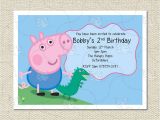 Peppa Pig George Party Invitations Personalised George and Dinosaur Peppa Pig Party Birthday
