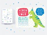 Personalised Dinosaur Party Invitations Personalised Dinosaur Birthday Invitations with Free Envelopes