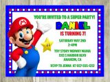 Personalized Super Mario Birthday Invitations Super Mario Birthday Invitation Personalized Printable Digital