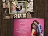 Photo Collage Wedding Invitations Collage Frame Double Sided Wedding Invitation Save by