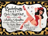 Pin Up Girl Bachelorette Party Invitations Leopard Print Rockabilly Pin Up Bachelorette Invitation