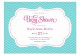 Pink and Aqua Baby Shower Invitations Turquoise and Pink Sweet Chevron Baby Shower 5×7 Paper