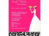 Pink and Black Bridal Shower Invitations Hot Pink and Black Bridal Shower Invitations 5" X 7