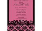 Pink and Black Bridal Shower Invitations Pink & Black Damask Bridal Shower Invitation 5" X 7
