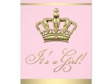 Pink and Gold Princess Baby Shower Invitations Elegant Pink and Gold Princess Baby Shower Custom