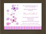 Pink and Lavender Baby Shower Invitations butterflies Baby Shower Invitations Printable File for