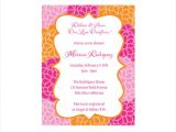Pink and orange Baby Shower Invitations Baby Shower Invitation Bold Pink and orange Flowers Set Of