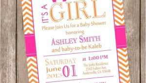 Pink and orange Baby Shower Invitations Hot Pink and orange Elephant Baby Shower Invitation Hot