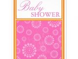 Pink and orange Baby Shower Invitations Vibrant Pop Pink orange Baby Shower Invitations