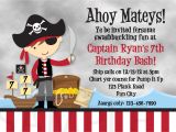 Pirate themed Birthday Party Invitations Pirate Birthday Party Invitation Wording