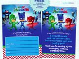 Pj Mask Birthday Invitation Template Pj Masks Invitation Printable Free