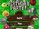 Plants Vs Zombies Party Invitation Template Plants Vs Zombies Birthday Invitation Plants Vs Zombies