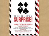 Poker Party Invitation Template Free Poker theme Surprise Party Printable Birthday Invitation