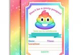 Poop Emoji Birthday Invitations Rainbow Poop Emoji themed Birthday Party Celebration Fill