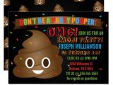 Poop Emoji Birthday Party Invitations Funny Poop Emoji Birthday Party Invitation