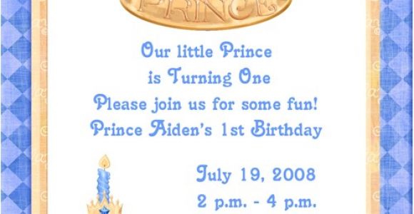 Prince 1st Birthday Invitations Blue Prince 1st Birthday Party Invitations