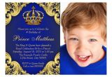 Prince 1st Birthday Invitations Royal Blue Gold Prince Birthday Party Invitations Zazzle