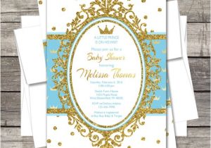 Prince Baby Shower Invites Royal Prince Baby Shower Invitation Blue Gold Silver