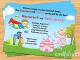 Princess and Superhero Party Invitation Template 12 Princess Party Invitations Jpg Psd Ai Word Free