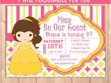 Princess Belle Party Invitations Belle Invitation Princess Belle Party Invitation Belle