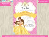 Princess Belle Party Invitations Princess Belle Invitation Invite Belle Birthday Invitation