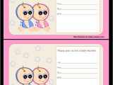 Printable Baby Shower Invitations Twins Free Printable Twin Baby Shower Invitations